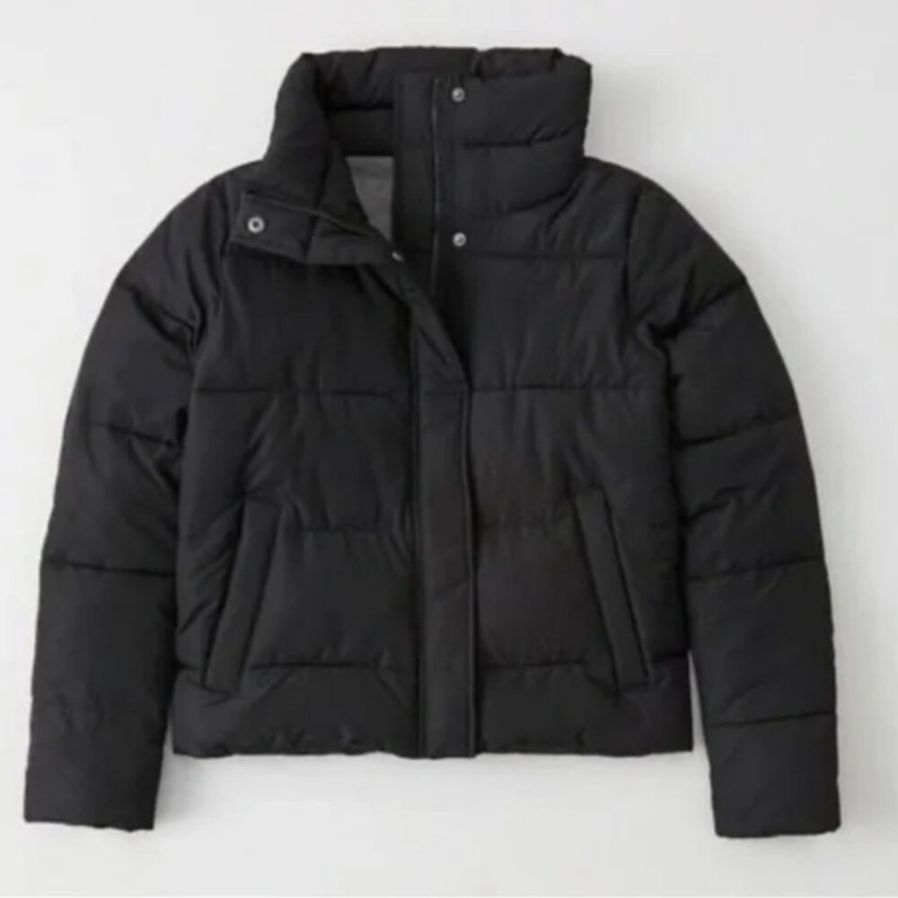 Abercrombie & Fitch‎ Mini Puffer Jacket Small Black Aerie XS